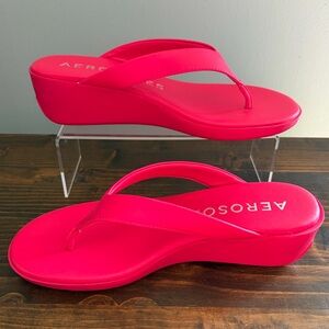 AEROSOLES Women's Isla Virtual Pink Wedge Sandals Size 9